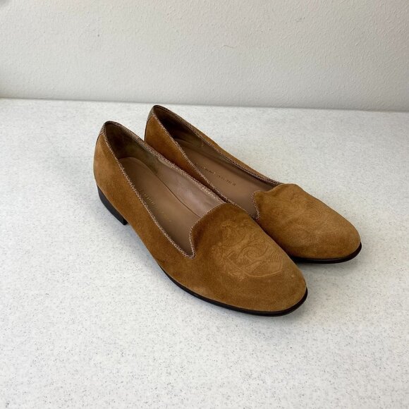 Etienne Aigner Shoes - Etienne Aigner Tan Leather Suede Loafers 9